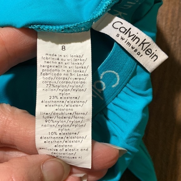 Calvin Klein turquoise one piece swimsuit, Size 8 - Picture 4 of 4